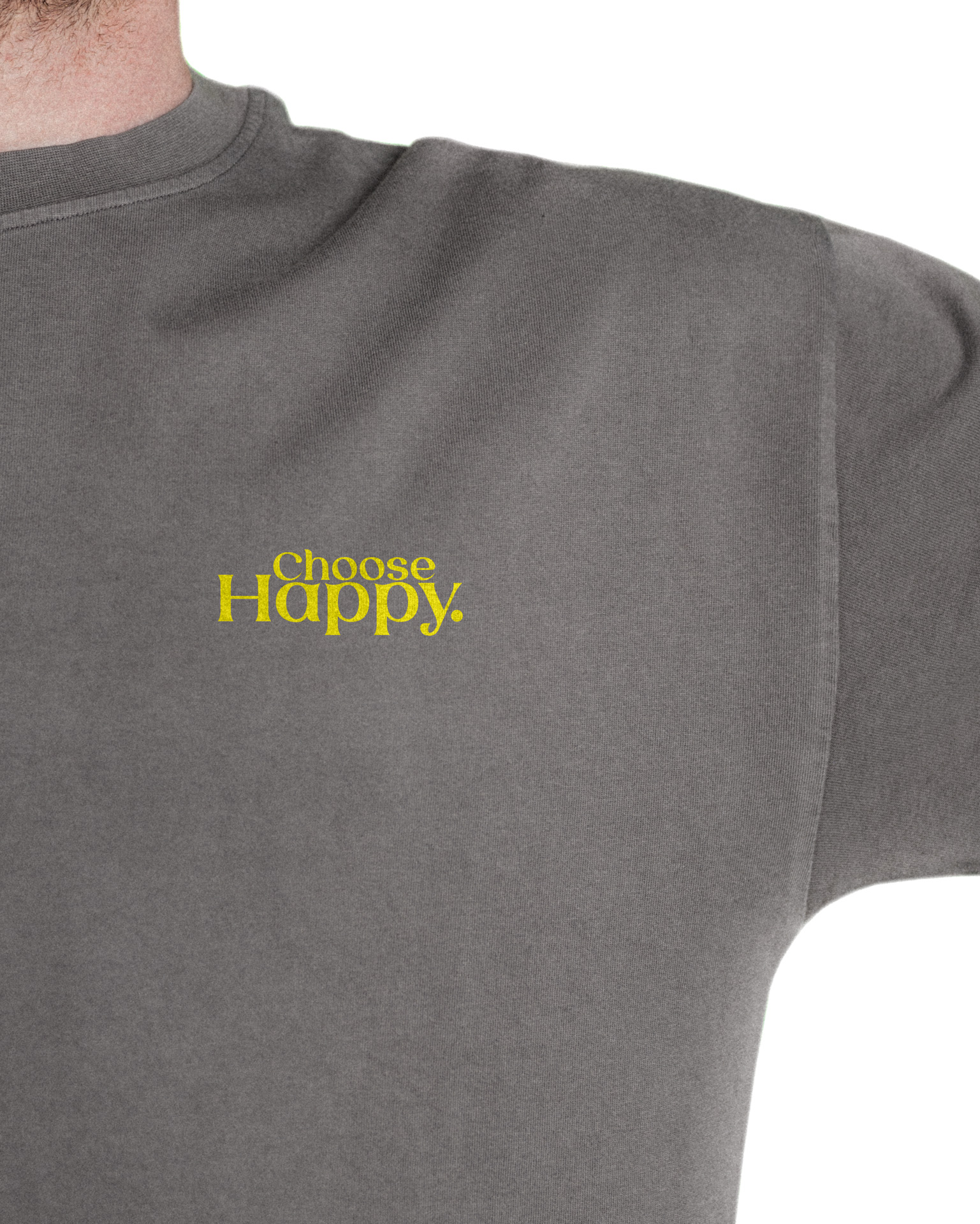 Choose Happy - Oversize Tee, pigment-grey – Bild 3