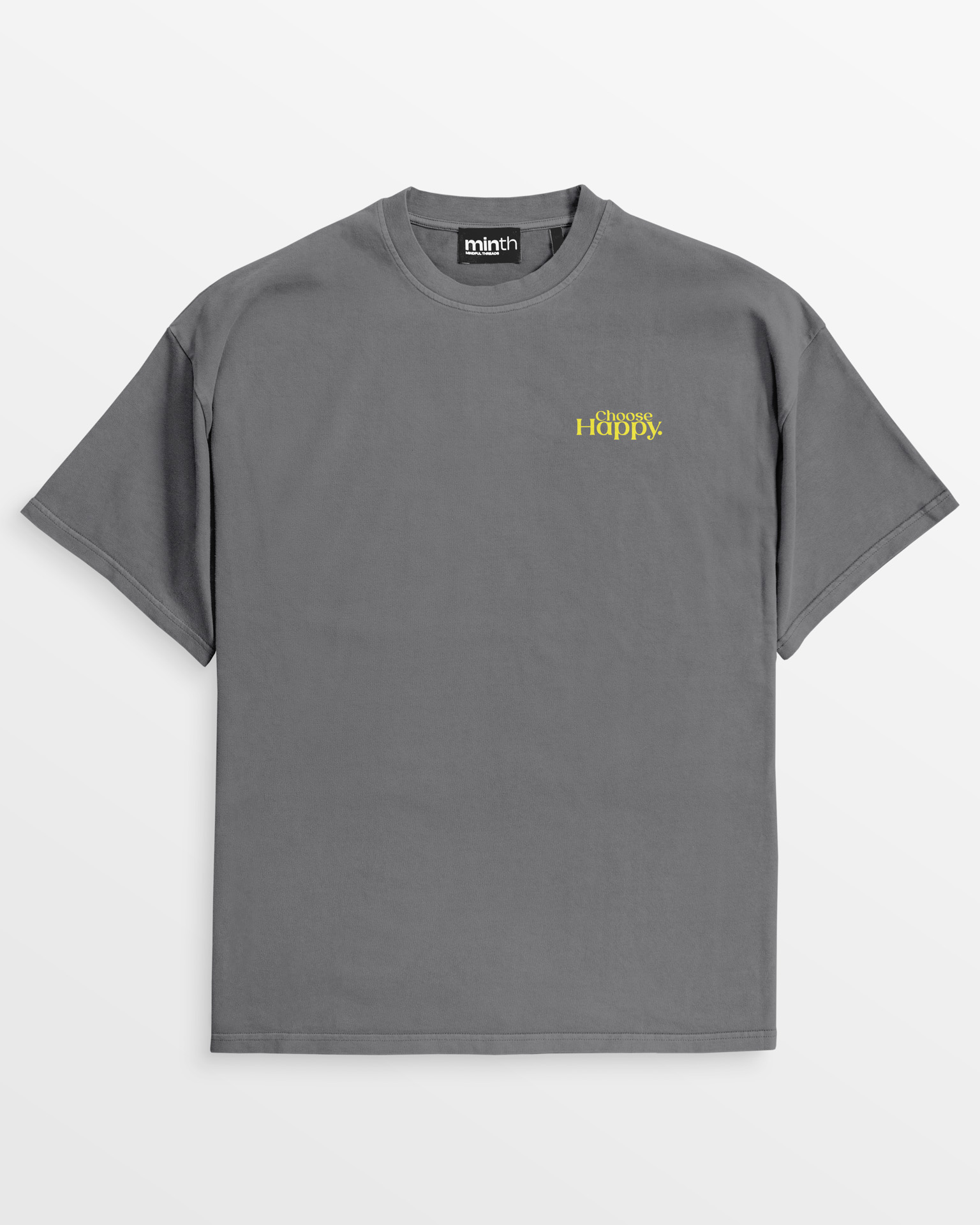 Choose Happy - Oversize Tee, pigment-grey – Bild 4